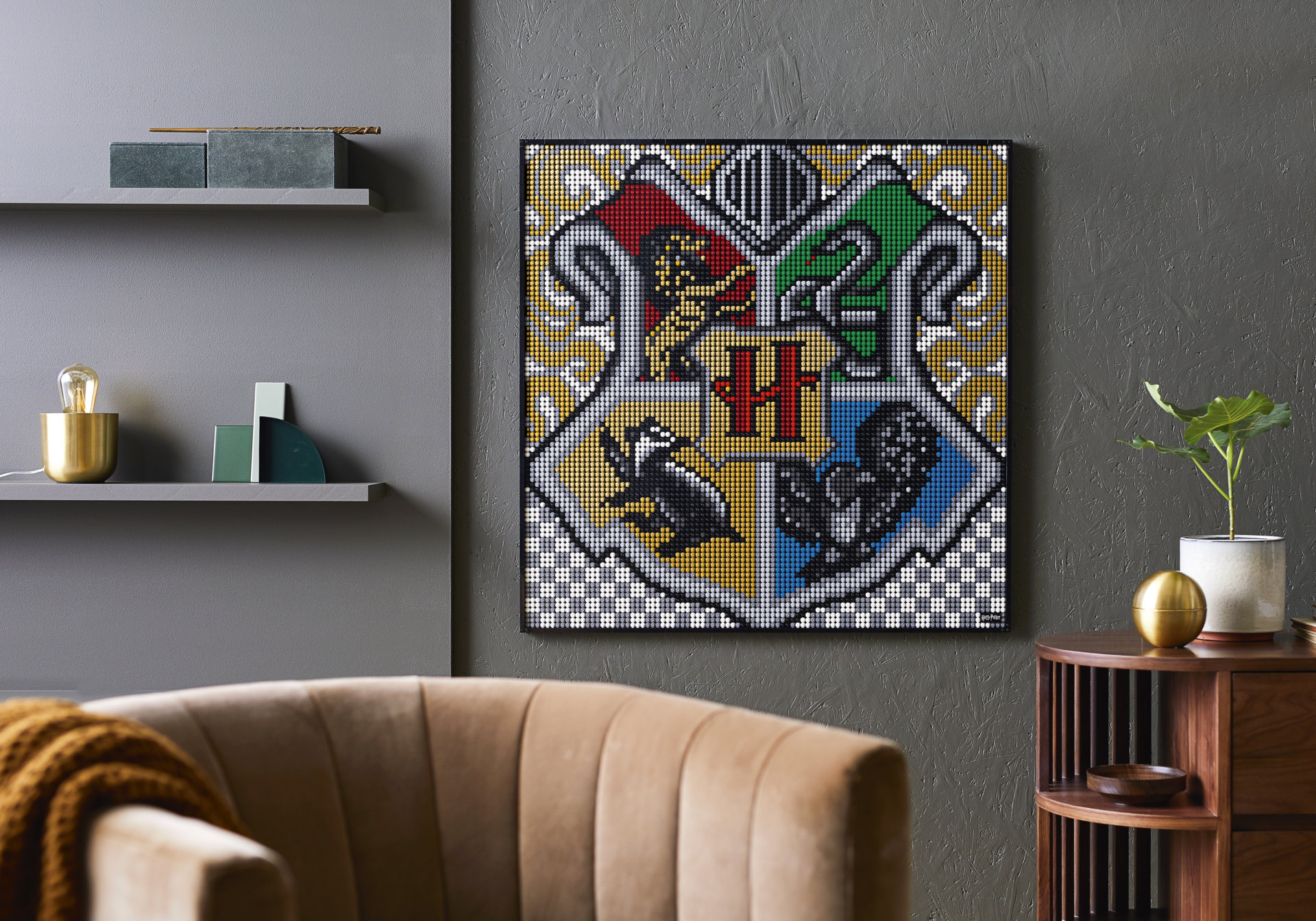 ホグワーツ寮の紋章がモザイクアートとして再現された レゴ アート ハリー ポッター ホグワーツ クレスト 311 新登場 Toymim といみむ